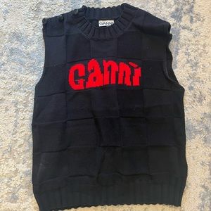 Ganni red and black vest